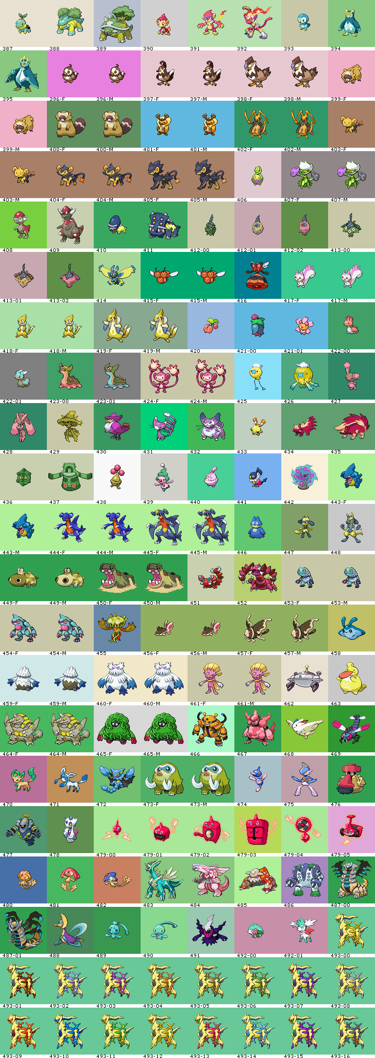 Pokémon (4th Generation, Shiny, Front)