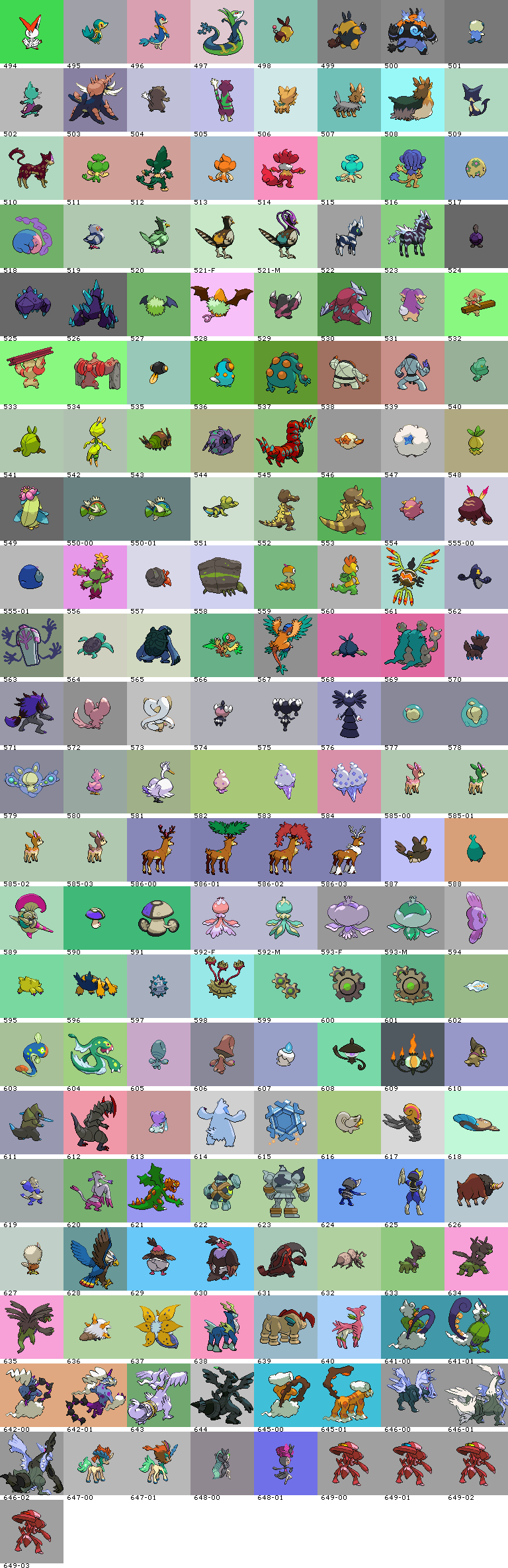 Pokémon (5th Generation, Shiny, Back)