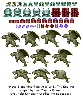 Gradius II - Stage 6 Enemies