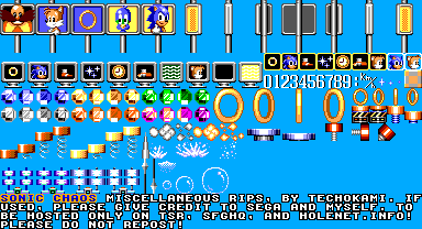 Sonic Chaos - Miscellaneous Sprites