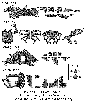 Game Boy / GBC - Sagaia / Darius 2 - Bosses 1-4 - The Spriters Resource