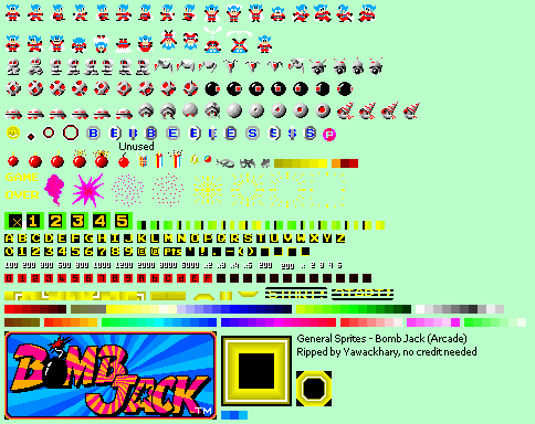 Bomb Jack - General Sprites