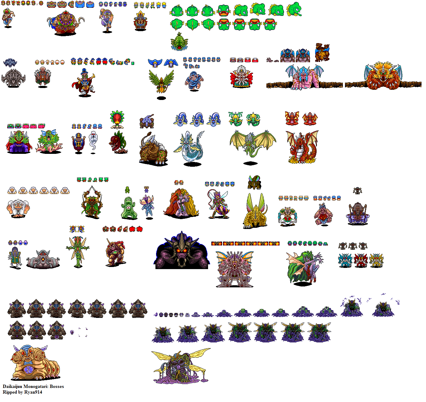 Daikaijuu Monogatari / Super Shell Monsters Story (JPN) - Bosses