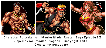 Warrior Blade: Rastan Saga Episode 3 - Character Portraits