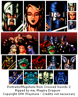 Crossed Swords 2 (Neo-Geo CD) - Portraits/Mugshots