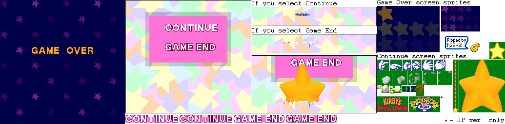 Game Over & Continue Screens