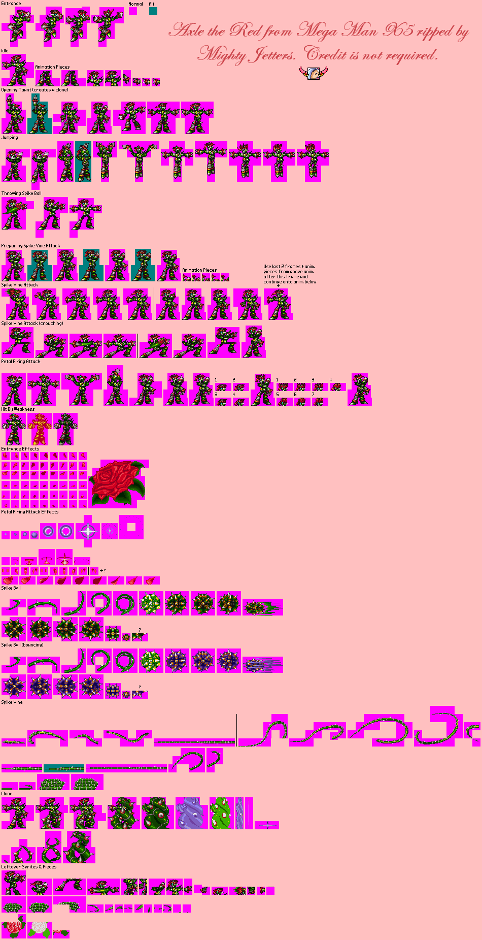 megaman x 5 sprite sheet