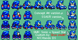 Sonic the Hedgehog Customs - Sonic & Speed Star (Super Mario Kart-Style)