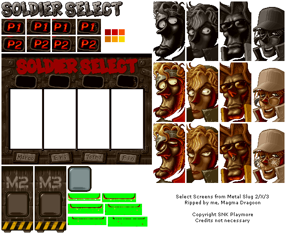 Metal Slug 2 / Metal Slug X - Select Screen