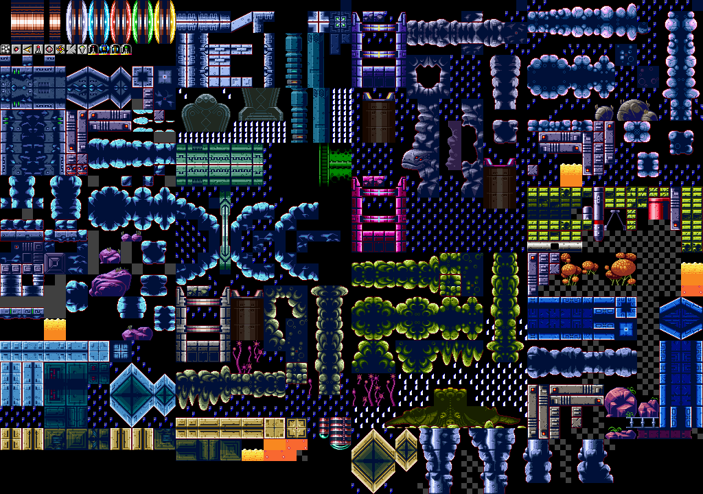 Metroid Zero Mission - Brinstar Tiles