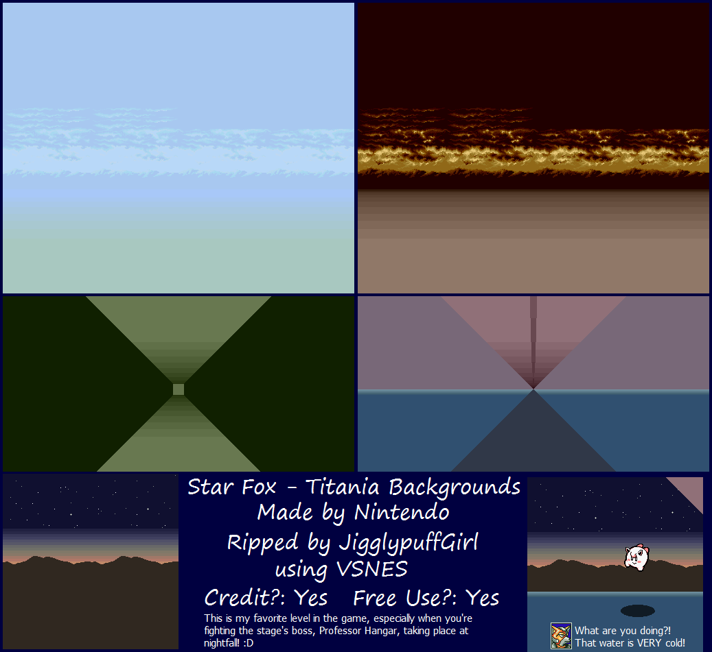 Star Fox / Starwing - Titania Backgrounds