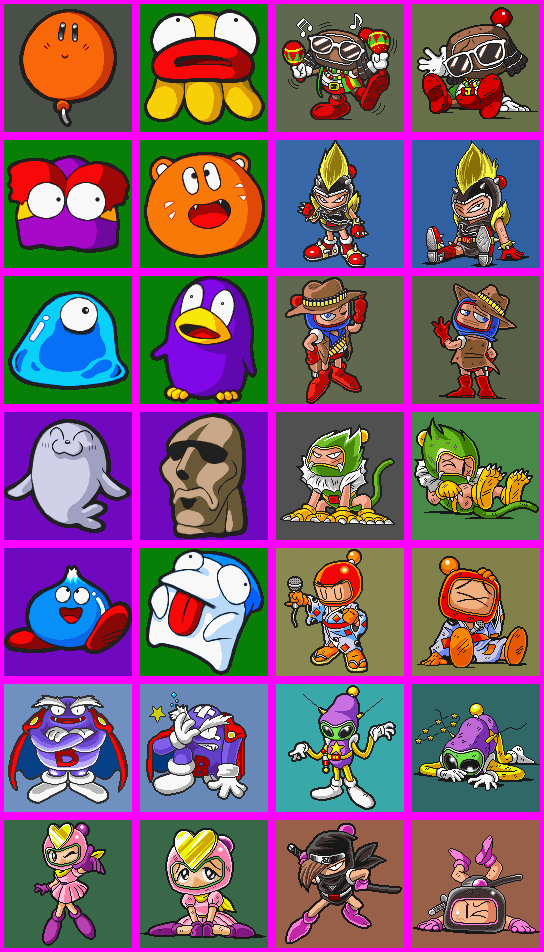 Super Bomberman: Panic Bomber World (JPN) - Character Art