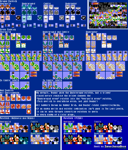 Super Mario Bros. 2 / The Lost Levels (JPN) - Enemies & Bosses