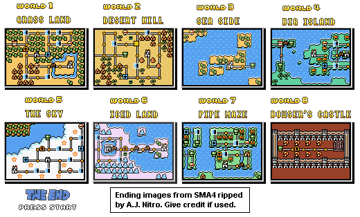 Super Mario Advance 4: Super Mario Bros. 3 - Ending Images