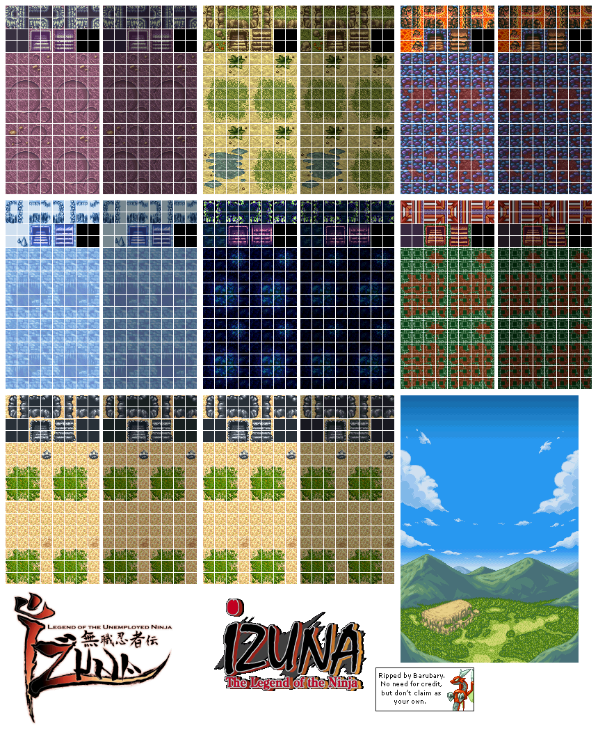 Izuna: Legend of the Unemployed Ninja - Dungeon Tilesets