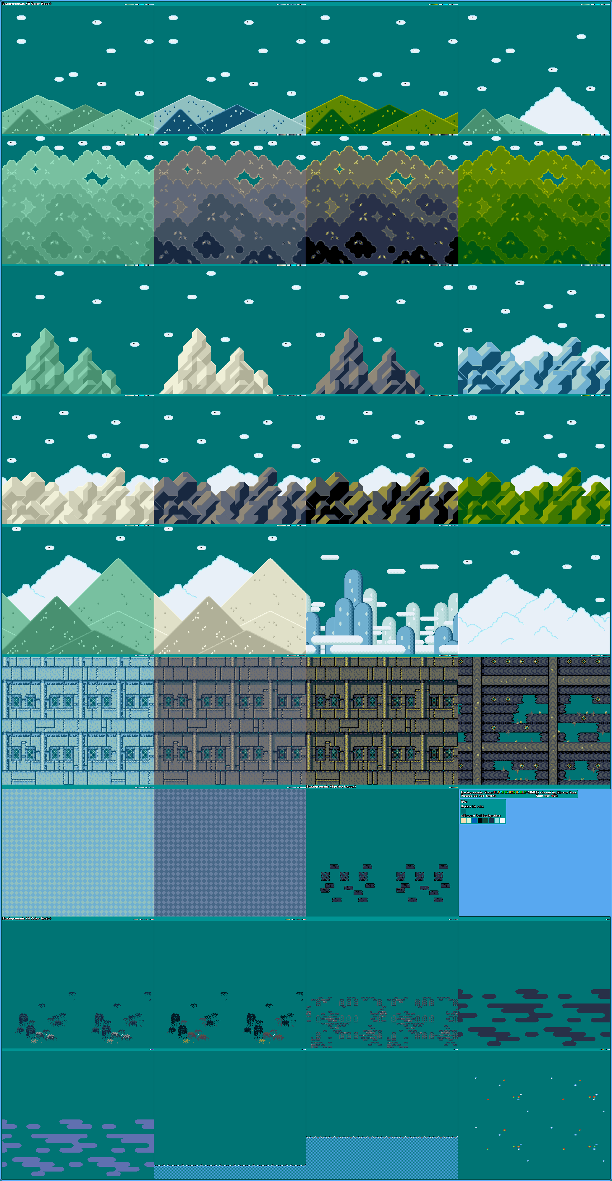 SNES - Super Mario World - Backgrounds - The Spriters Resource