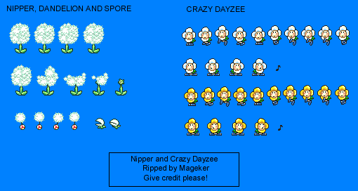 Yoshi's Island DS - Crazee Dayzee and Nipper Plant
