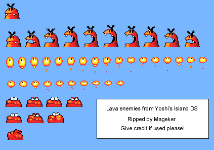 DS / DSi - Yoshi's Island DS - Lava Enemies - The Spriters Resource
