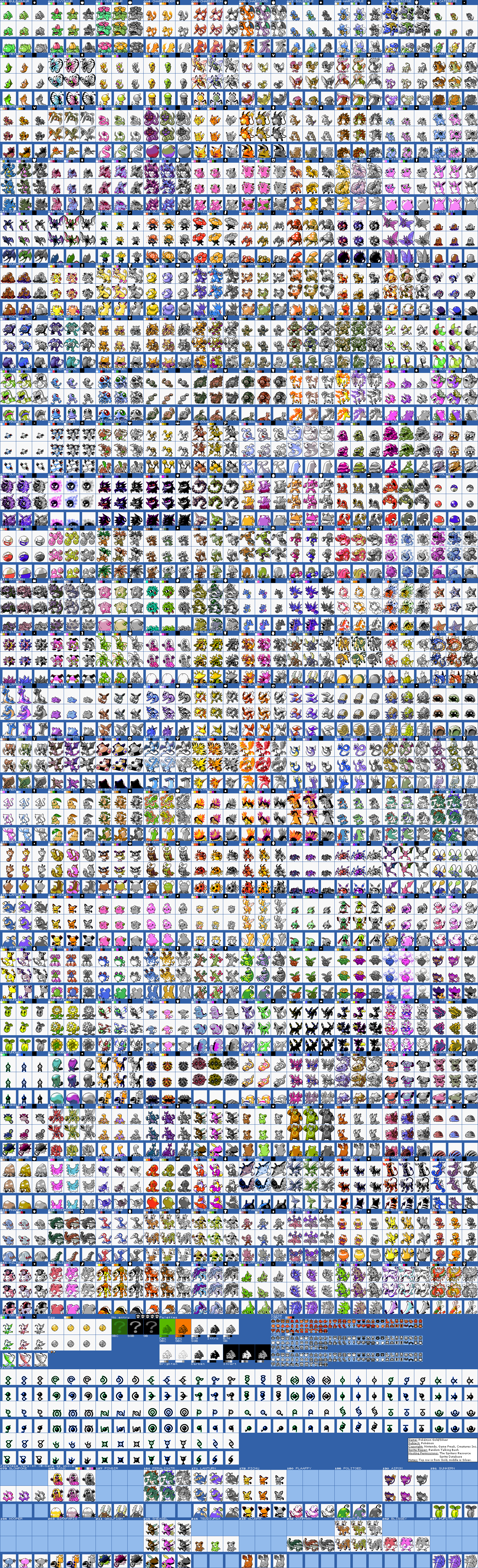 Game Boy / GBC - Pokémon Gold / Silver - Pokémon - The Spriters Resource