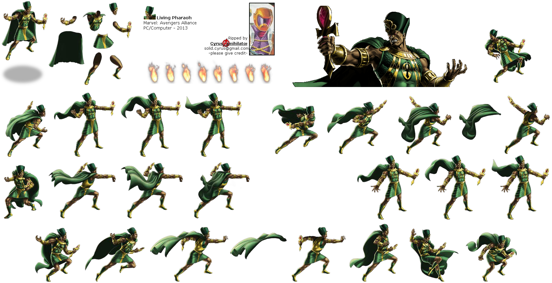 The Spriters Resource - Full Sheet View - Marvel: Avengers Alliance - Living Pharaoh - 웹