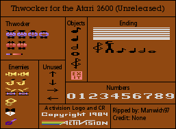 Thwocker (Prototype) (Atari 2600) - Thwocker, Enemies & Miscellaneous