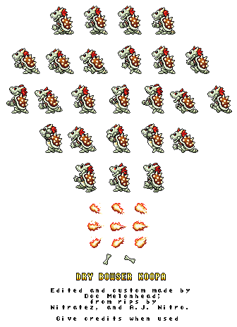 Dry Bowser (Super Mario Bros. SNES-Style)