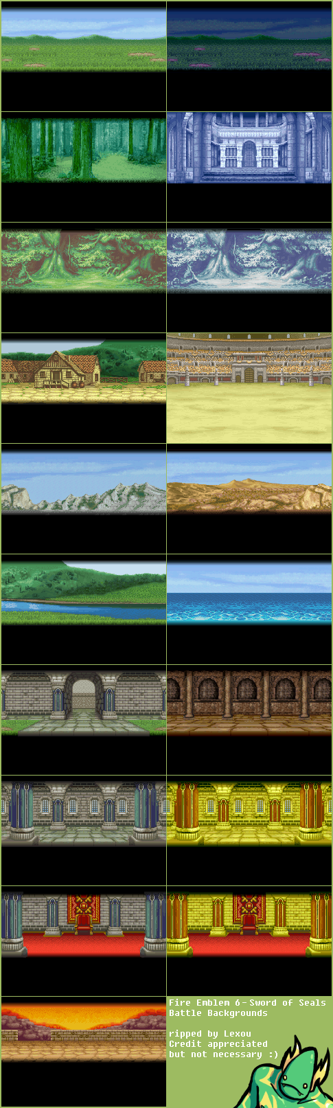 Fire Emblem: The Binding Blade (JPN) - Battle Backgrounds