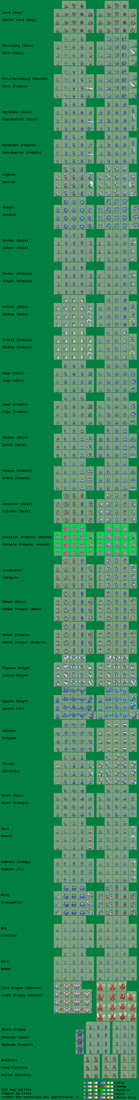Fire Emblem: The Binding Blade (JPN) - Map Sprites