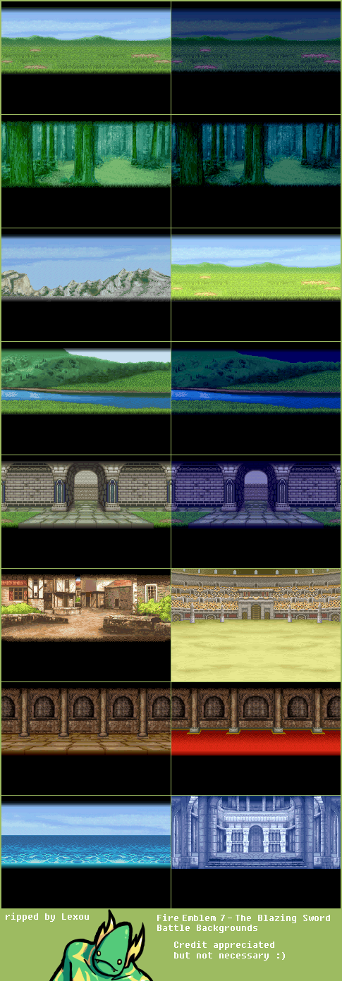 Fire Emblem: The Blazing Blade - Battle Backgrounds