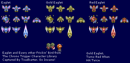 Blue Eaglet, Gold Eaglet, & Red Eaglet