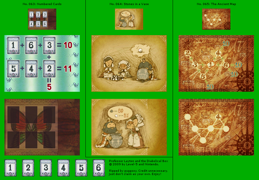 Professor Layton and the Diabolical Box - Puzzles #063 - #065