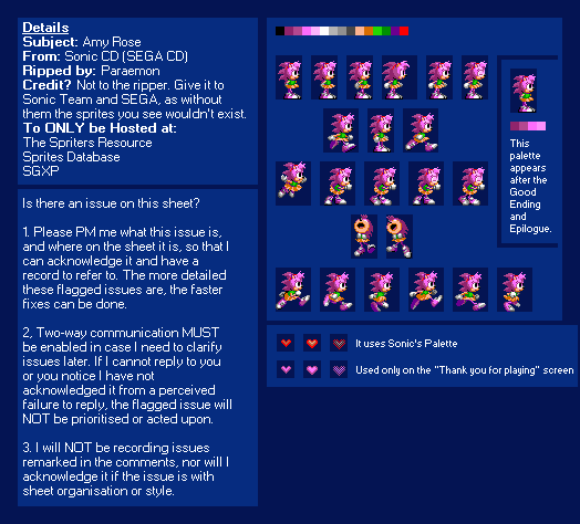 Sonic Amy Sprite Sheet - photos and vectors