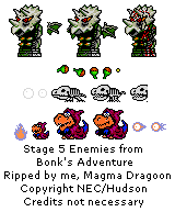 Bonk's Adventure - Stage 5 Enemies