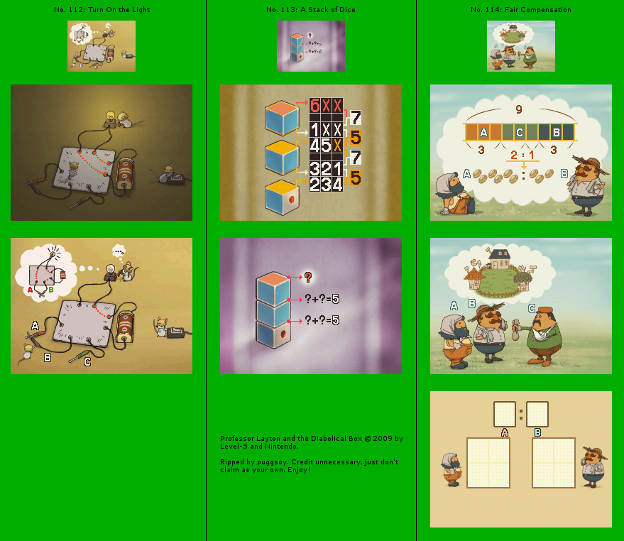 Puzzles #112 - #114