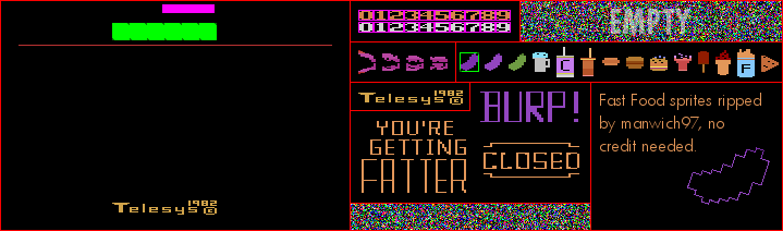 Fast Food (Atari 2600) - General Sprites