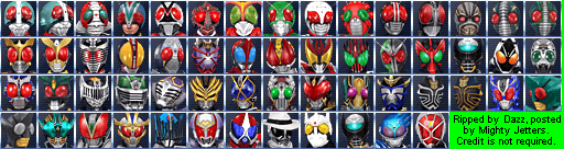 All Kamen Rider: Rider Generation 2 - Character Select Portraits