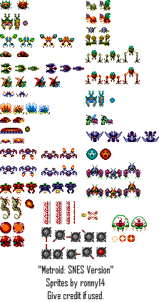 Metroid Enemies (Super Metroid)