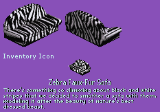 The Urbz: Sims in the City - Zebra Faux-Fur Sofa