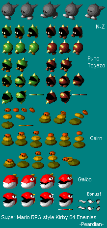 Kirby Customs - Enemies (Kirby 64, Super Mario RPG-Style)