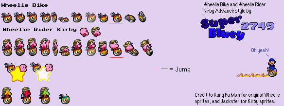 Kirby Customs - Wheelie Bike & Wheelie Rider Kirby (Kirby Advance-Style)