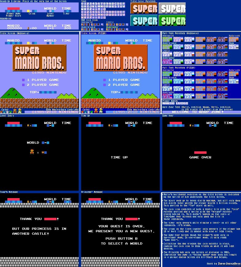 Nes Super Mario Bros Time Up Game Over Screens And Text The