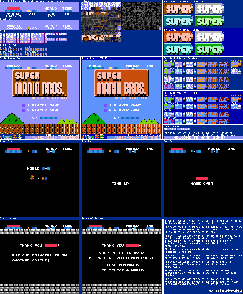 Title Screen, HUD and Miscellaneous