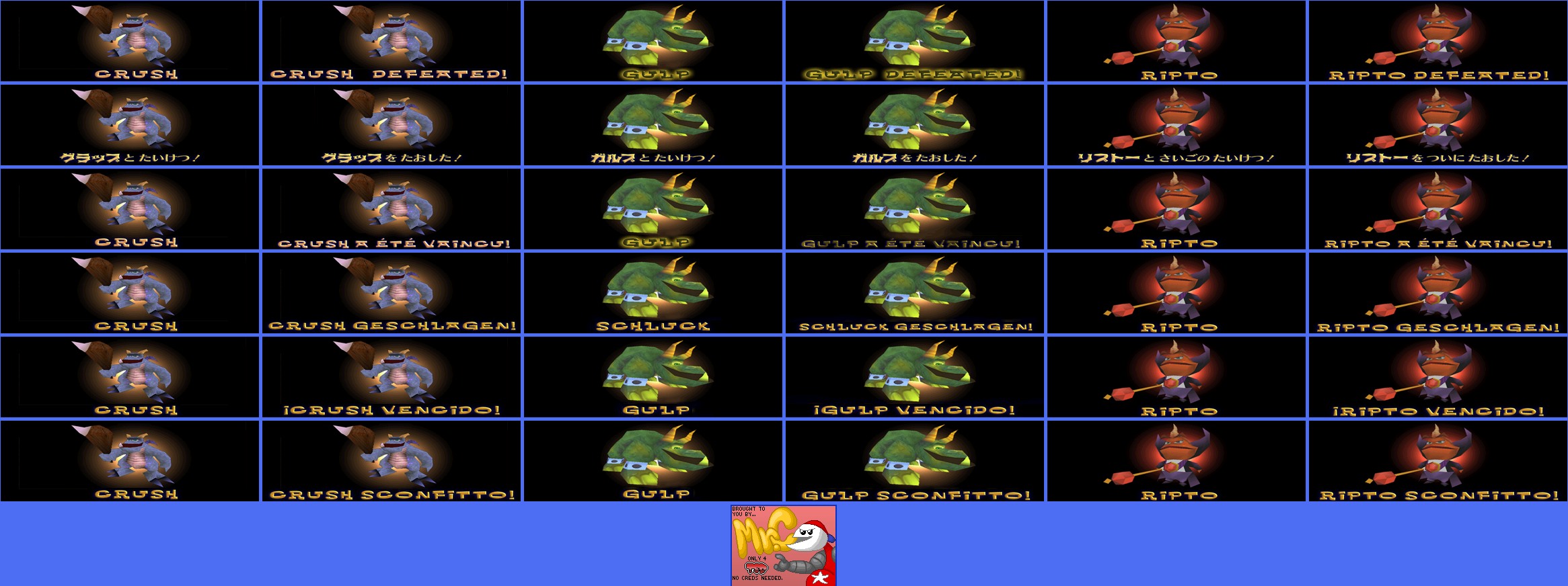 Spyro 2: Ripto's Rage! - Boss Screens