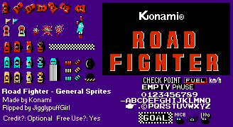 Road Fighter (JPN) - General Sprites