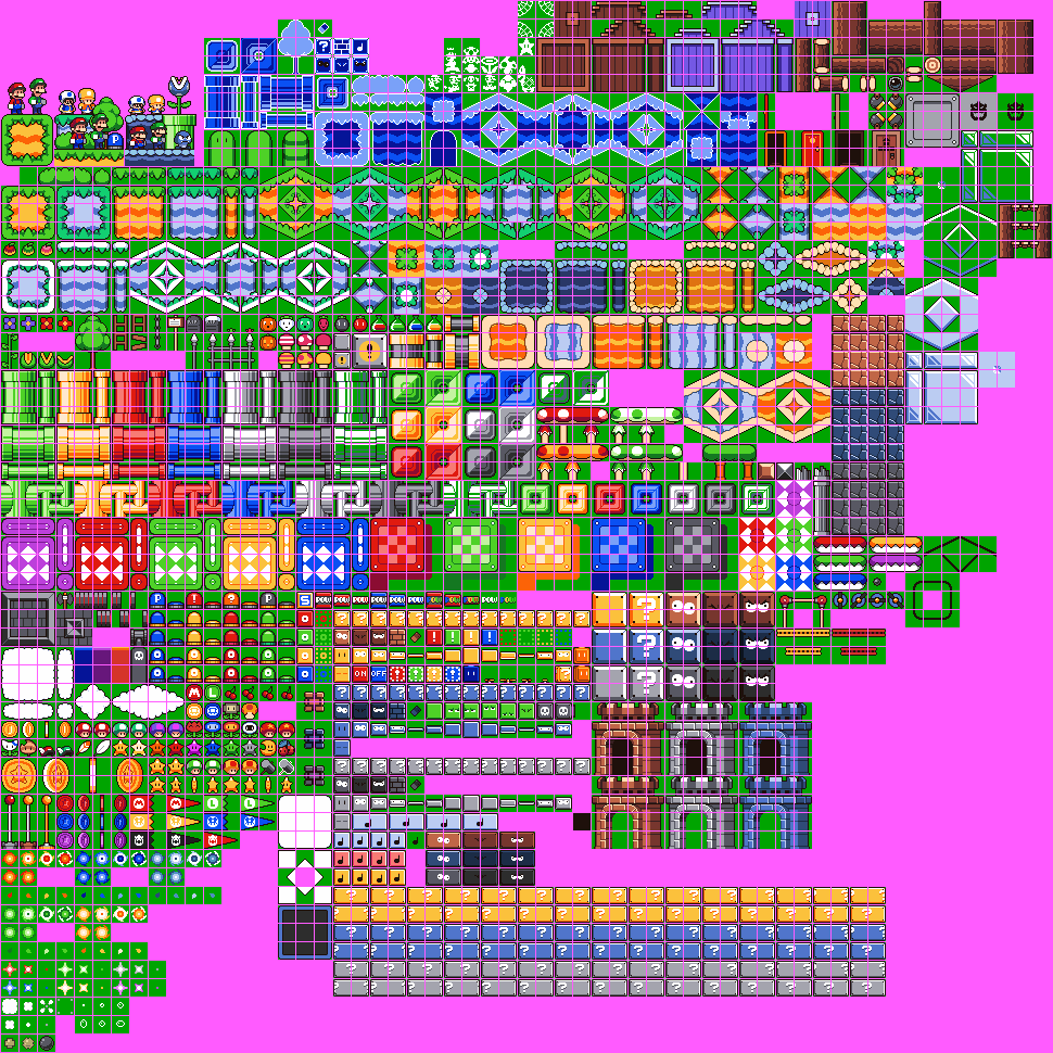 super mario world sprites tiles