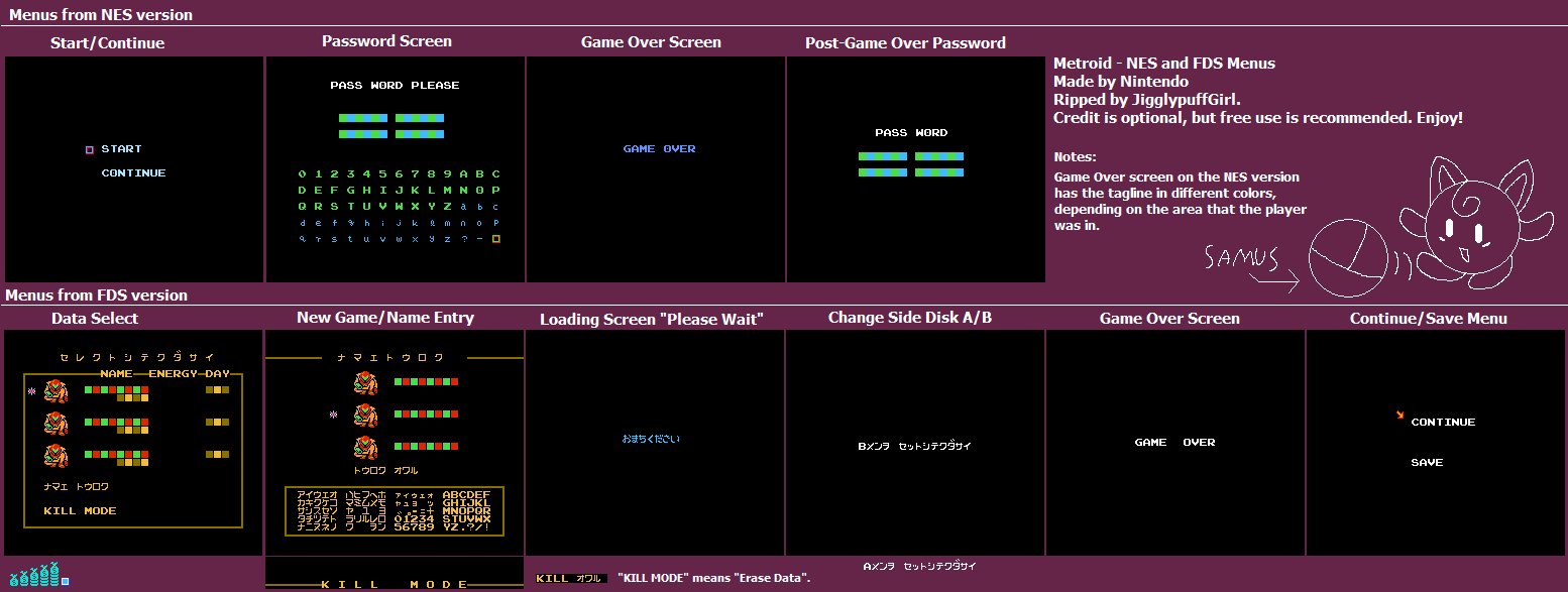 NES and FDS Menus