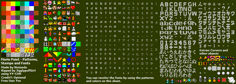 Colors, Patterns, Stamps and Fonts