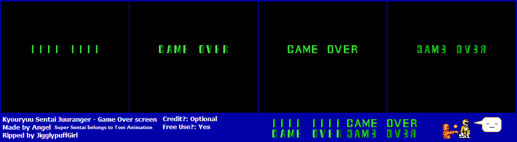 Kyouryuu Sentai Juuranger (JPN) - Game Over Screen