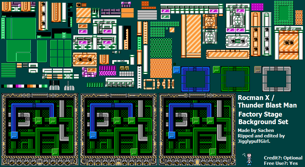 Rocman X / Thunder Blast Man (Bootleg) - Factory Stage Background Set