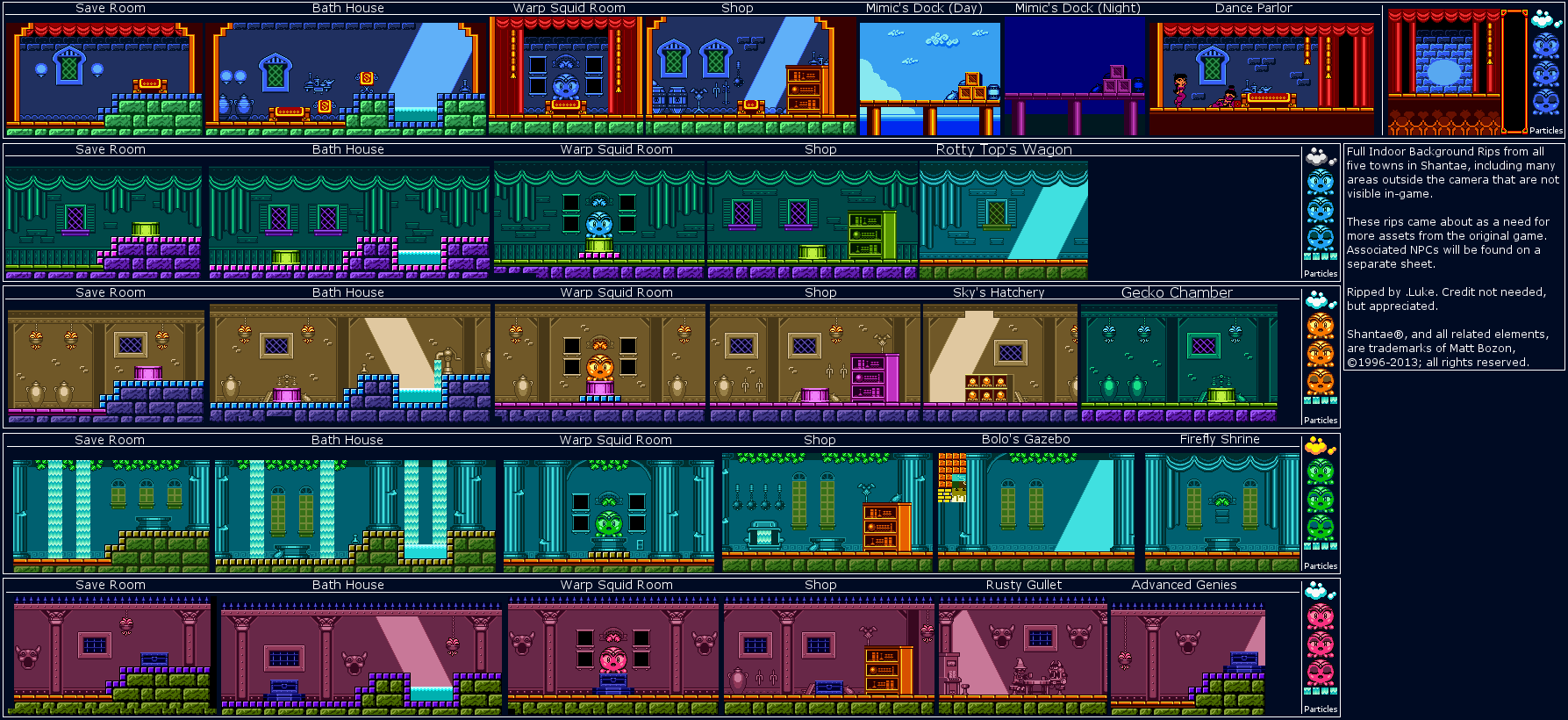 Shantae - Indoor Town Backgrounds